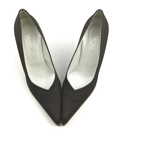 Versani Shoes - VERSANI BROWN SATIN PUMPS SIZE 8B